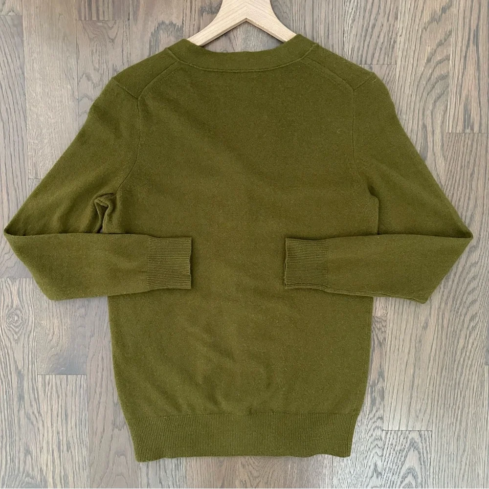 J. Crew V-Neck Long Sleeve Cashmere Blend Cardigan Sweater in Light Oregano XS